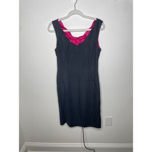 Whimsygoth cocktail dress 4 Nancy Johnson black pink satin cutout midi top